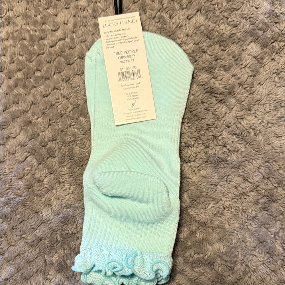 FP Movement Mint Ruffle Sport Socks- On - Picture 2 of 4